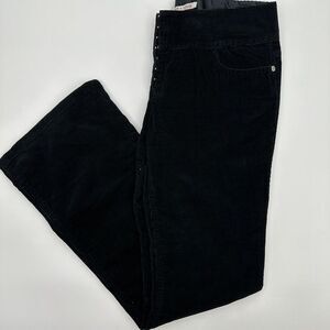 Alice and Olivia Black Corduroy‎ Hook and Eye Flare Pants Size 8